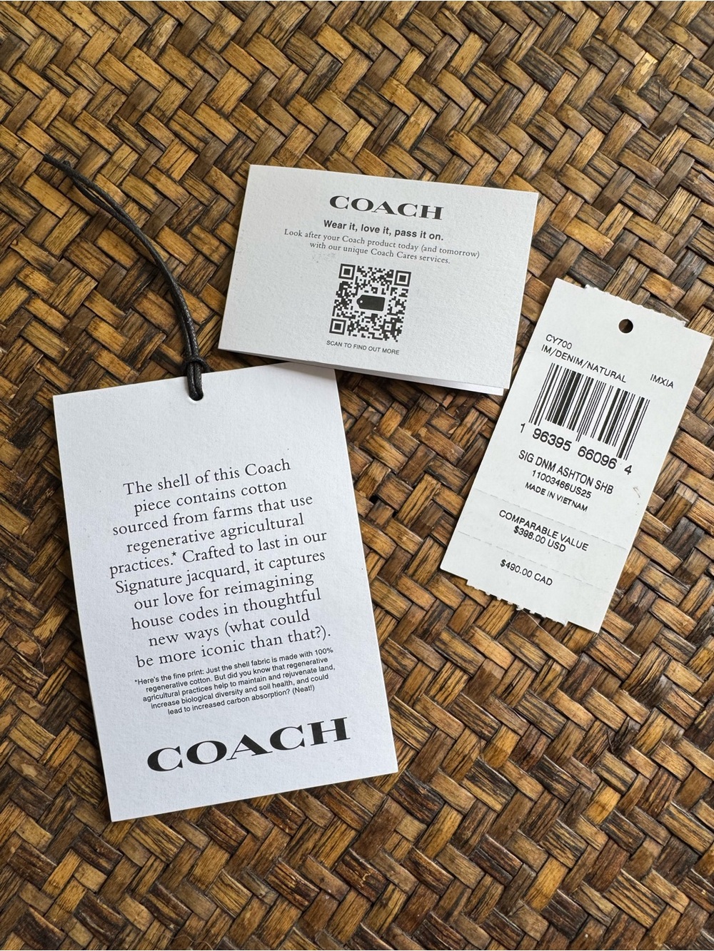 Coach Denim Ashton Crossbody with Tan Leather Trim - Picture 9 of 13
